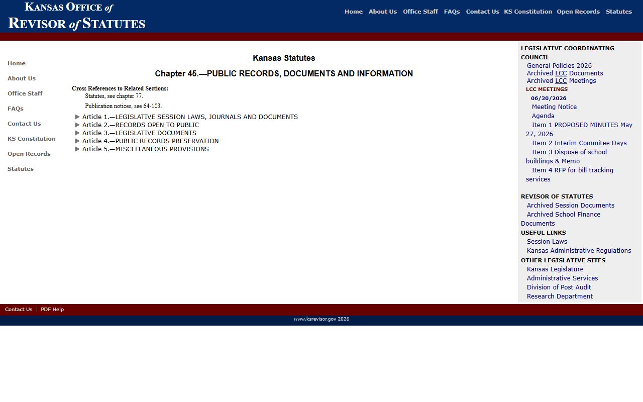 Sherman County Clerk of the District Court Kansas Open Records Act source
