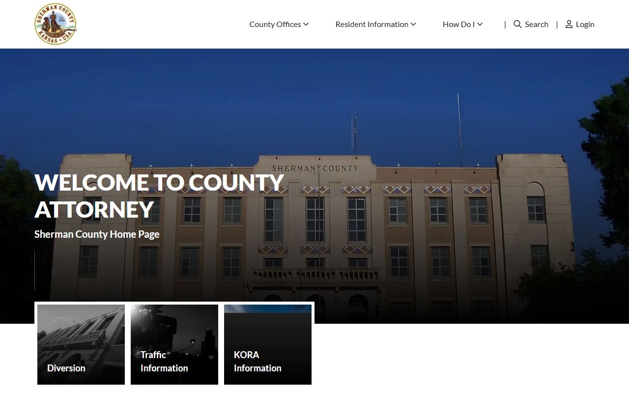 Sherman County arrest records and County Attorney charge filing source