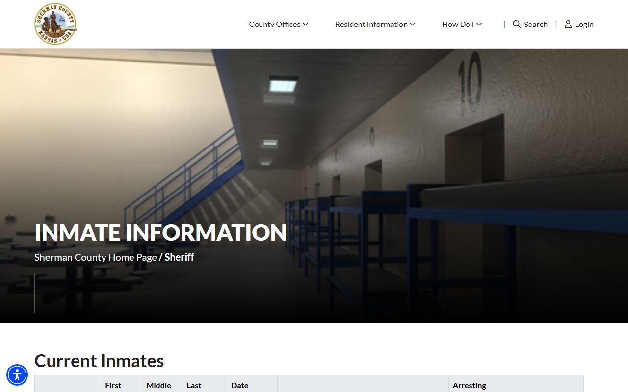 Sherman County criminal court records sheriff inmate information source