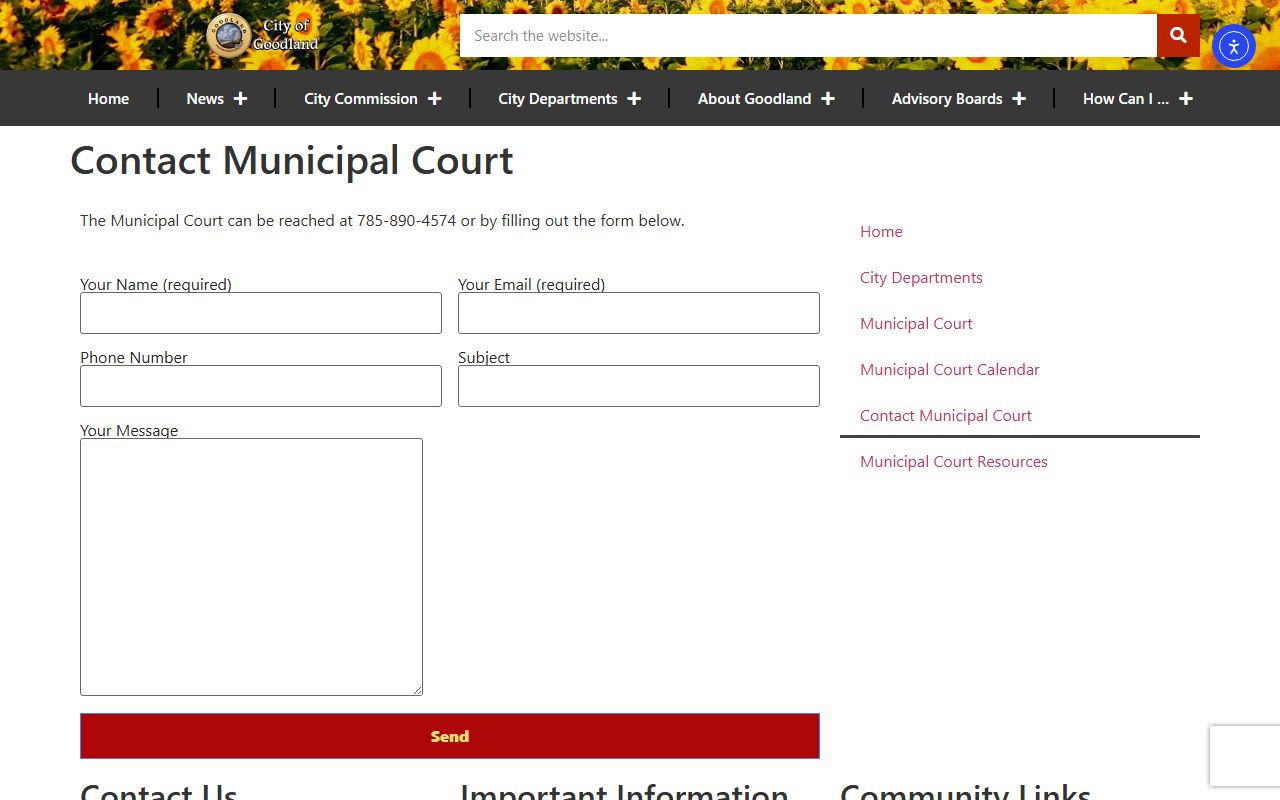Sherman County Court records Goodland Municipal Court contact source