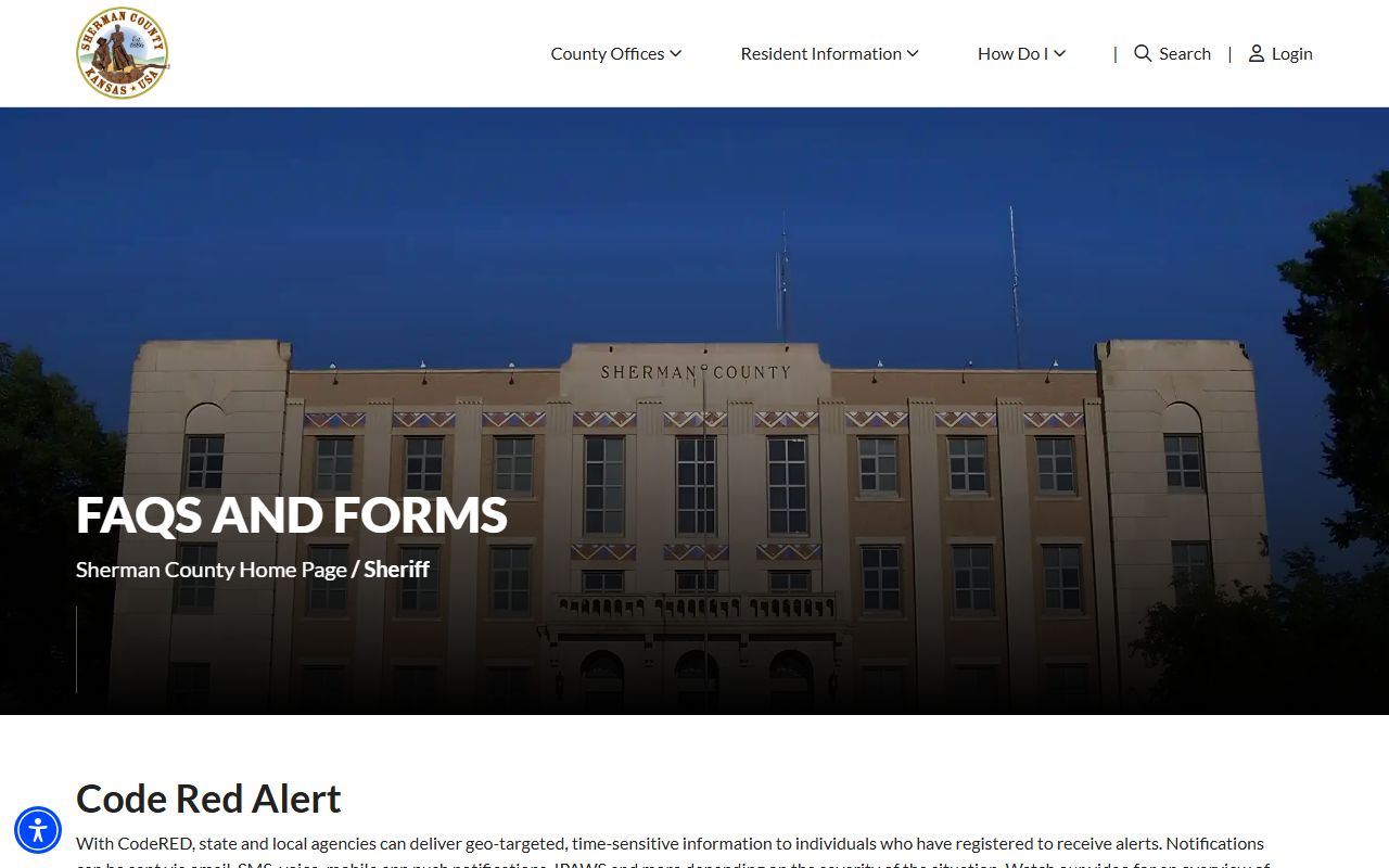 Sherman County Court records sheriff FAQ records request source