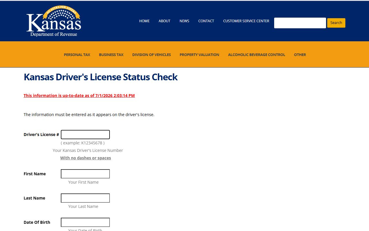 Sherman County traffic court records and Kansas driver license status check